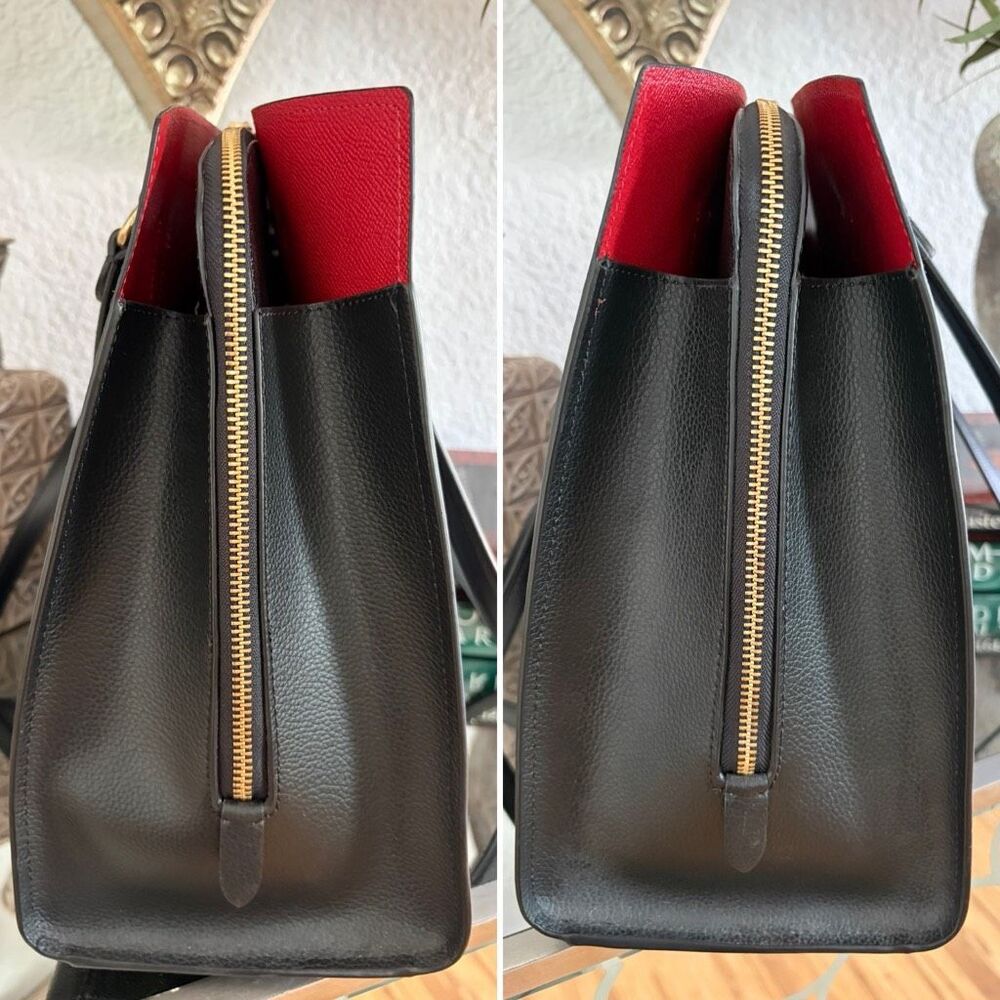 Coach Tatum Carryall Shoulder Tote Bag in Black/True Red (C4077) NWOT - Picture 10 of 12